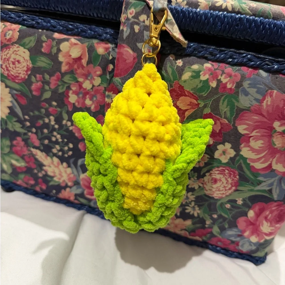 Handmade Crochet Corn Keychain Bag Charm